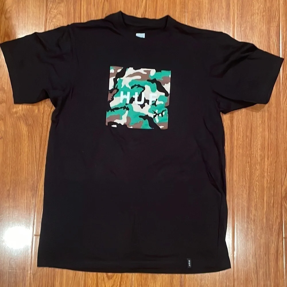 🍒Mens HUF t-shirt🍒 NWOT BLACK SizeXL - Picture 2 of 4